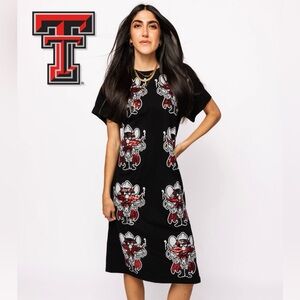 Queen of Sparkles QOS Licensed Texas Tech Mascot Midi Tee Dress